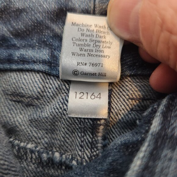 Garnet Hill Blue Jean Skirt Womens Size 12 Denim Pockets A-Line Cowboy Core - Picture 10 of 12